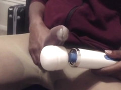 stroking my cock and cumming in closed sheath pantyhose