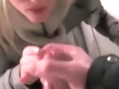 Cute girlfriend fucks in the subway