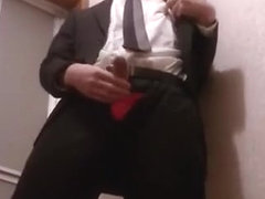 cum twice with wearing costume