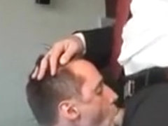 Business man face fucking BJ