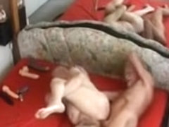 Older homo drilled and spanked