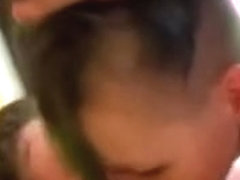 Freaky Chick with Scalped Hair Fucks and Sucks