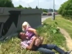 Naughty Blonde Pounded Hard By Stranger on the Public Road