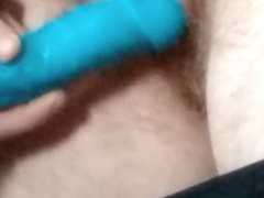 Teasing Pussy With Mounted Dildo