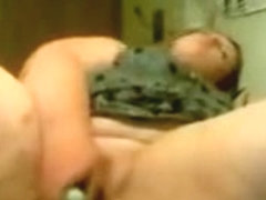 Overweight UK immature cutie uses sex-toy and fingers on her moist love tunnel