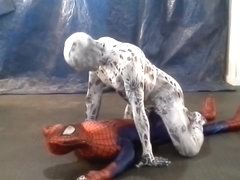 scary horny zentai spider vs spiderman
