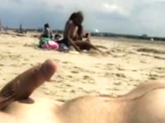 Beach dickflash #10 with cumshot