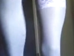 Petite sissy CD in her pantyhose and stained cum shirt 2