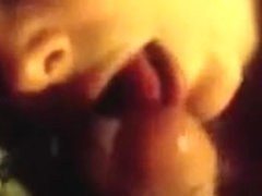 Amateur pov blowjob shows me looking gorgeous, while sucking my bf's dong and getting his cum all .