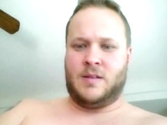 White Chubby Guy Masturbate on Skype