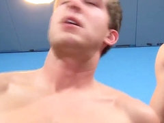 Cumshot loving studs in lockerroom ride cock