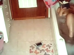 Spy my wife and her relaxing bath