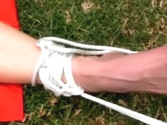 Staked out 3 (Self bondage)