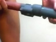 Pantyhosed and vacuum masturbation