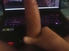 Wanking to a Cam model, with cum.