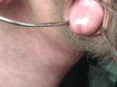 Creamy foreskin after cumshot