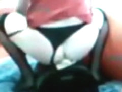 20 JORGINA - RED CHEMISE BLACK STOCKINGS SYBIAN RIDE