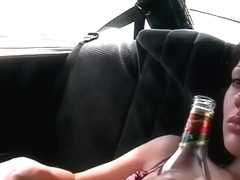 Canned slut gives taxi driver spycam masturbation