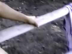 Stacked blonde Abigail has her man Jay fucking her tight holes outside