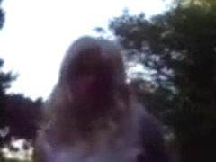 Busty Satin Maid 120s Outdoors