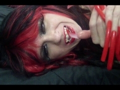 VAMPIRESS TAKES HUGE FACIAL