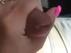 Edging cock with pink nails