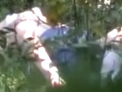 a couple in the forest