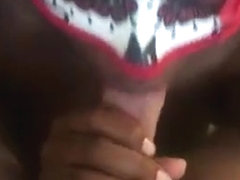 Masked Black Babe Suck My Big White Polish Cock And Swallow
