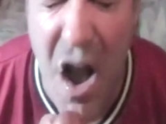 dad's cum facial