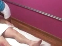 Real asian masseuse welcoming customer