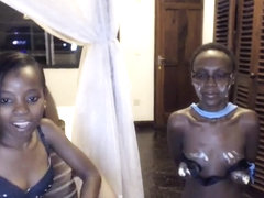 Two Black Sluts Get Naked For The Cam