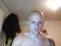 Bald Dude Jerks Off on Cam Sex Skype