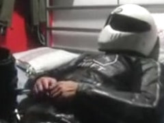 Magnas26 playing in the 2 leather suits