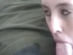 Cock-hungry brunette enjoys sucking on her boyfriend's fat