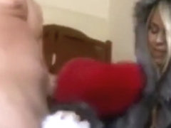 hot fur coat blowjob