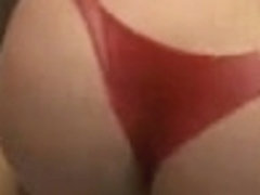 Lady-Boy Alicia in Skin Taut Costume Wanks her Uncut Ramrod