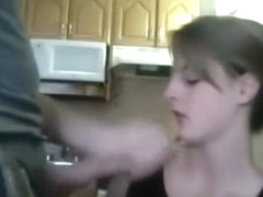 Cute Teen Blows Her BFs Cock