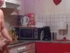 german man jerk in kitchen... yeaaah...