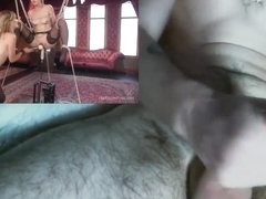 Big White Cock Cum Fountain Watching Two Hot Babes in Hardcore Bondage Porn