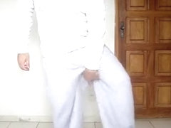 Me sagging my baggy sweatpants and satin boxershorts