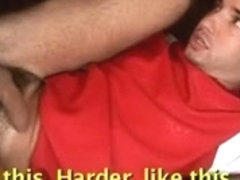 Ebon tgirl with pert round breasts receives a fine BJ then booty copulates for cumsplash