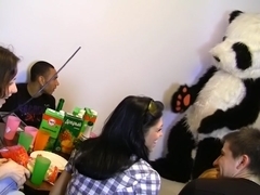 July & Lerok & Nene & Norma in skinny young porn chicks suck and fuck