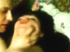 Brunette gets two dicks and a facial