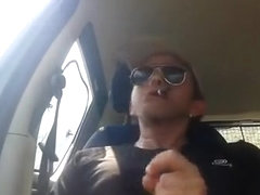 smoking cigar and wanking in my car