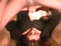 Leggy TS Strokes Cums in Her Mouth