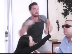 FamilyStrokes - Blind Dad Can’t See His Stepchildren Fucking