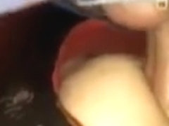 Anal in the toilet through a hole in the wall