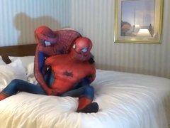 horny classic spiderman overpowers his spider enemy