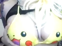 Horny big boobed fat chubby busty blonde