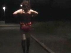 sissy kathy out and about in workington at night